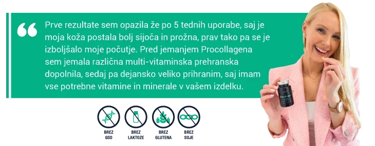 Koža pred in po uporabi dopolnila PROCOLLAGEN